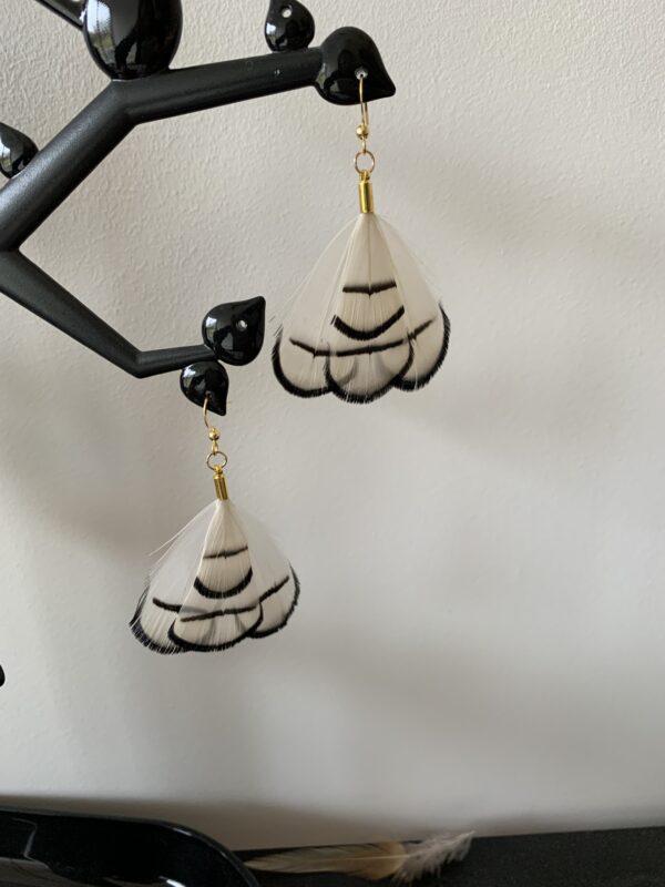 Boucles d'oreille en plume Courtes