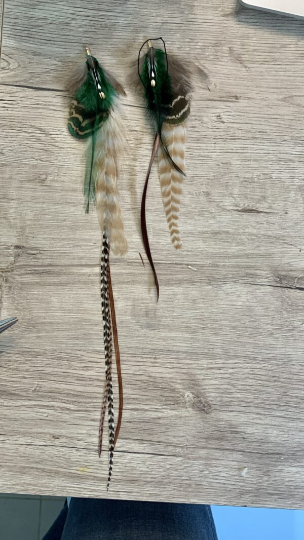 Boucles d'oreille en plume Longues – Image 13