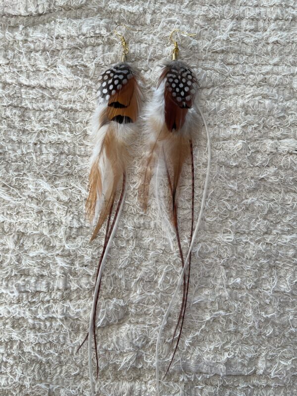 Boucles d'oreille en plume Longues – Image 2