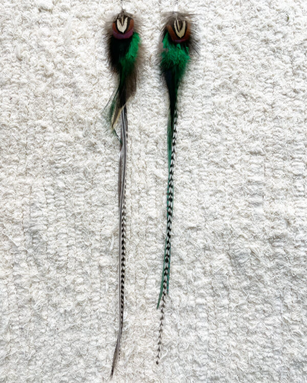 Boucles d'oreille en plume Longues – Image 4