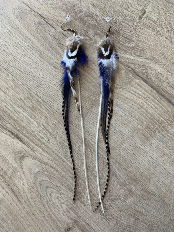 Boucles d'oreille en plume Longues – Image 7