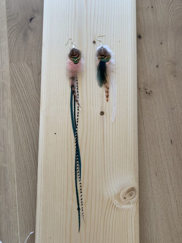 Boucles d'oreille en plume Longues – Image 8