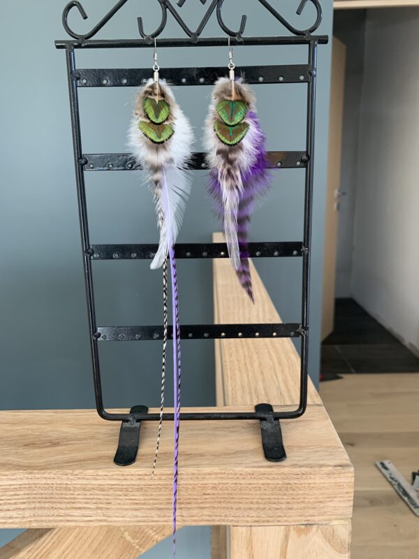 Boucles d'oreille en plume Longues – Image 9