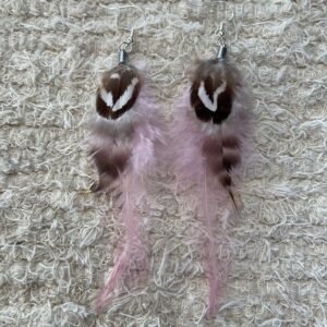 Boucles d'oreille en plume Mi-longues