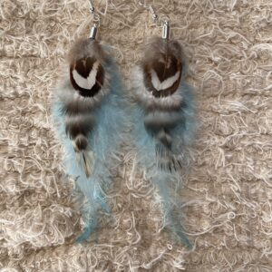 Boucles d'oreille en plume Mi-longues