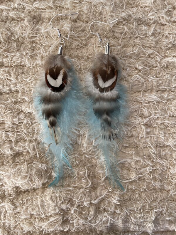 Boucles d'oreille en plume Mi-longues