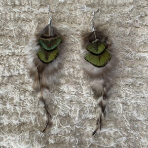 Boucles d'oreille en plume Mi-longues