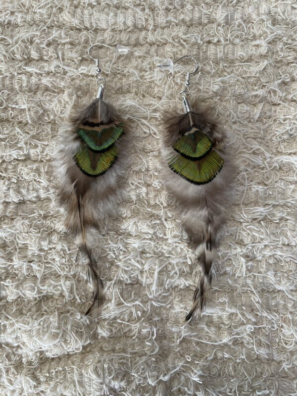 Boucles d'oreille en plume Mi-longues