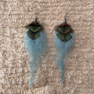 Boucles d'oreille en plume Mi-longues