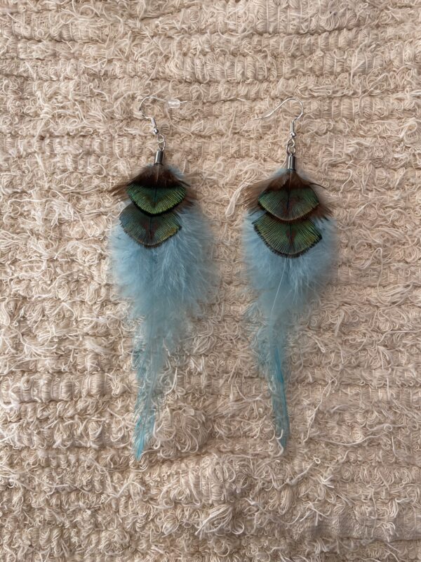 Boucles d'oreille en plume Mi-longues