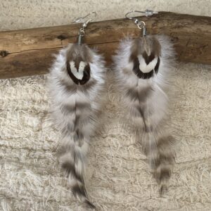 Boucles d'oreille en plume Mi-longues
