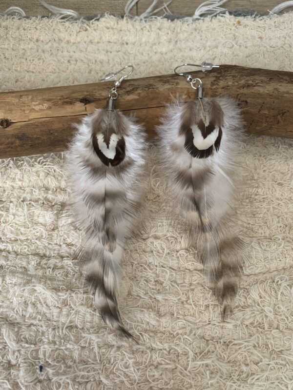 Boucles d'oreille en plume Mi-longues