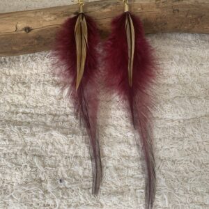 Boucles d'oreille en plume Mi-longues