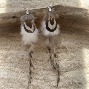 Boucles d'oreille en plume Mi-longues