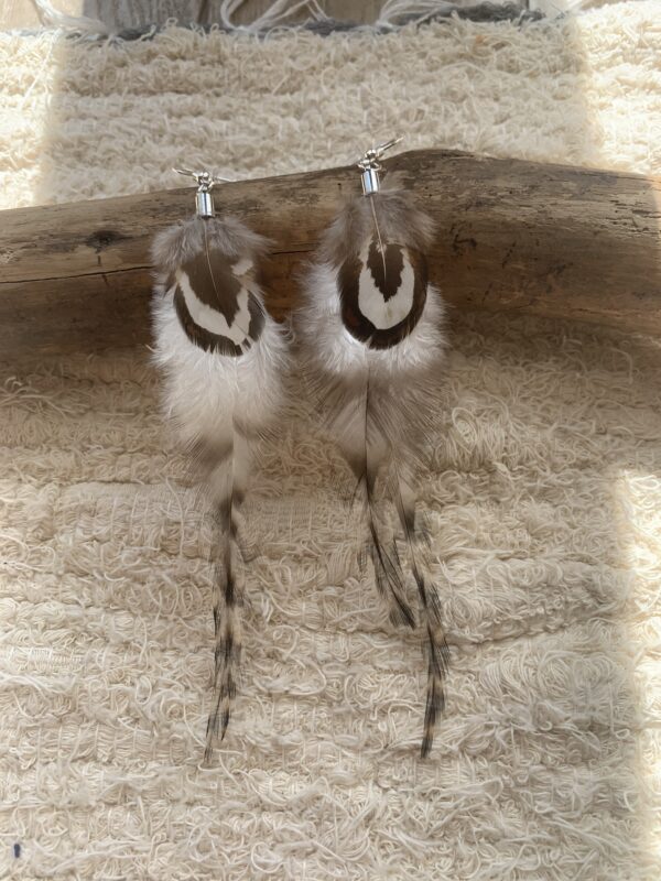 Boucles d'oreille en plume Mi-longues
