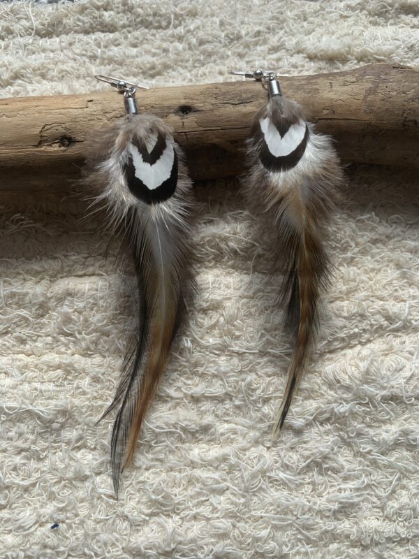 Boucles d'oreille en plume Mi-longues