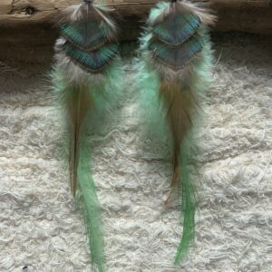 Boucles d'oreille en plume Mi-longues