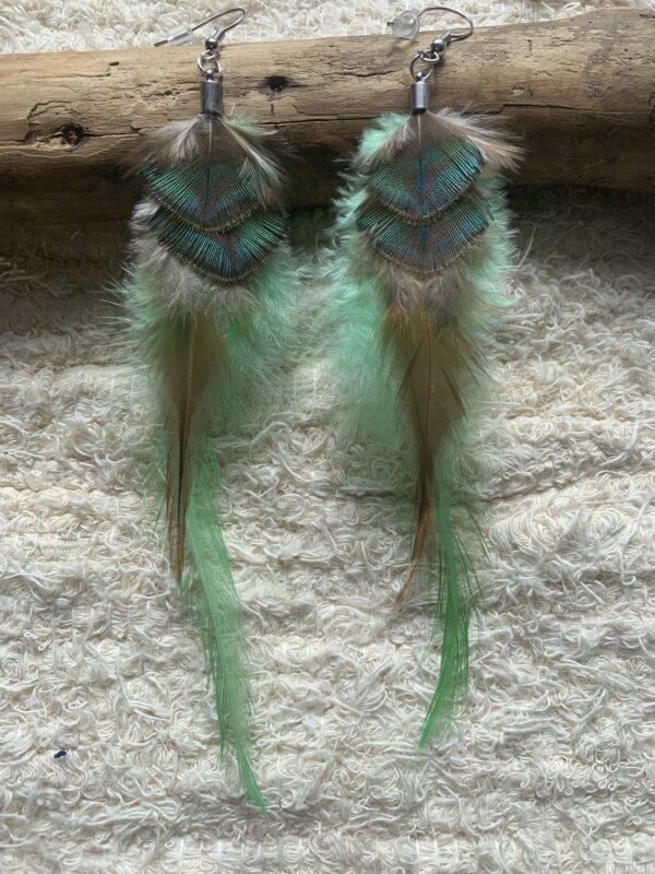 Boucles d'oreille en plume Mi-longues