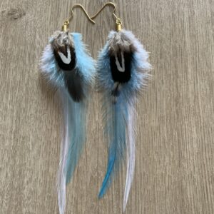 Boucles d'oreille en plume Mi-longues