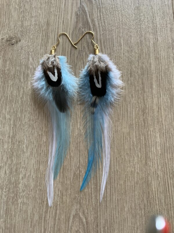 Boucles d'oreille en plume Mi-longues