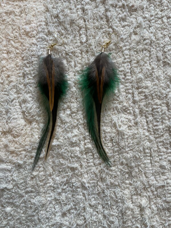 Boucles d'oreille en plume Mi-longues