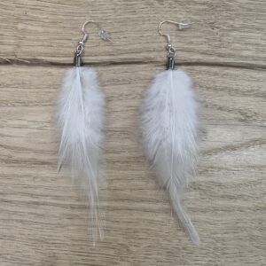 Boucles d'oreille en plume Mi-longues