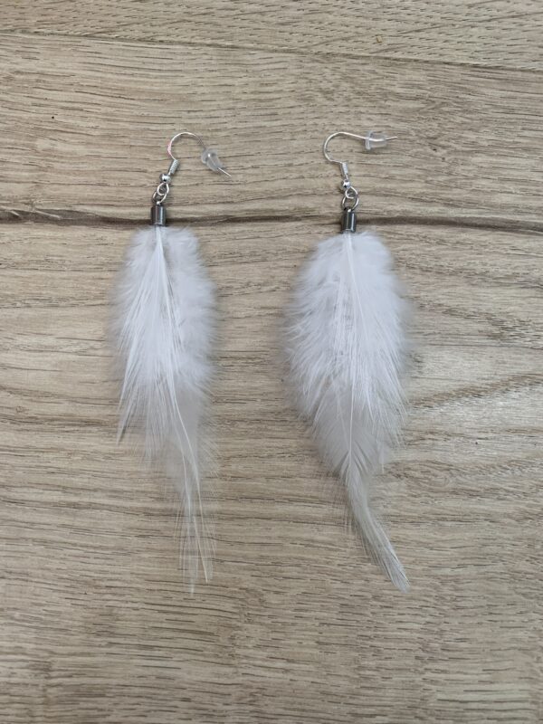 Boucles d'oreille en plume Mi-longues