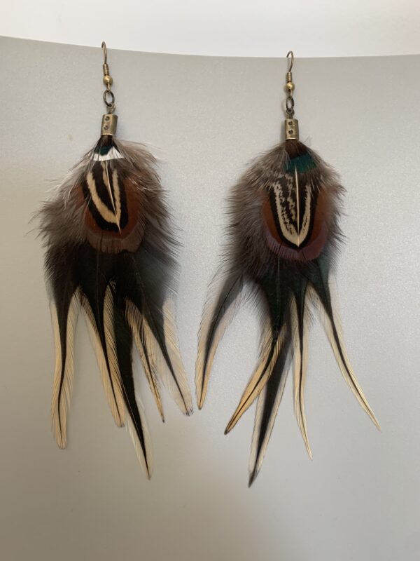 Boucles d'oreille en plume Mi-longues