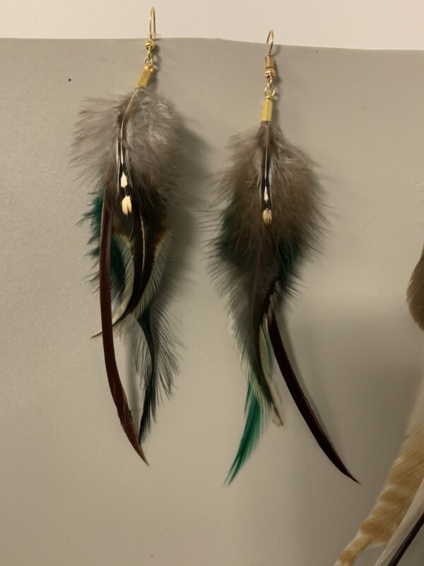 Boucles d'oreille en plume Mi-longues