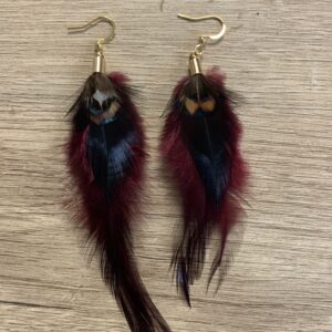 Boucles d'oreille en plume Mi-longues