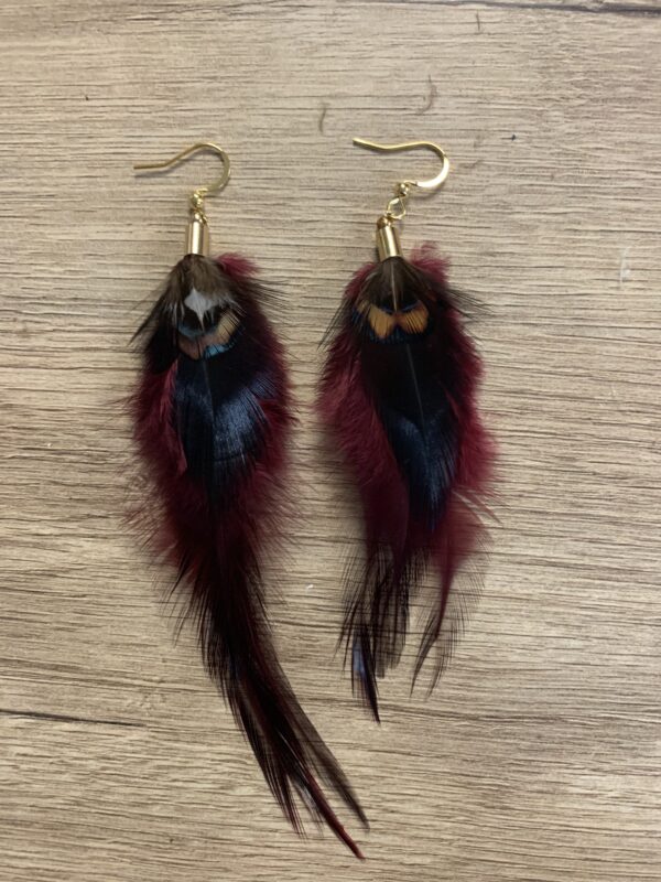 Boucles d'oreille en plume Mi-longues