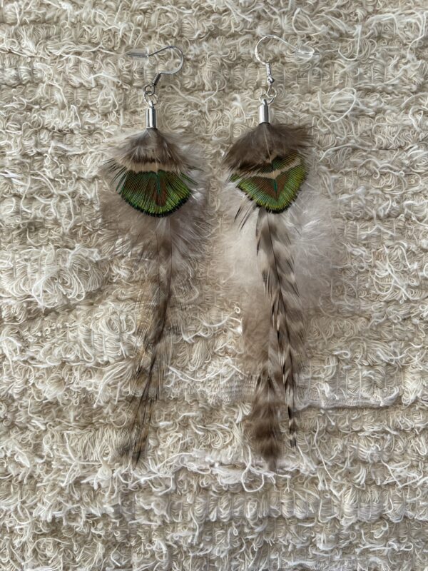 Boucles d'oreille en plume Mi-longues