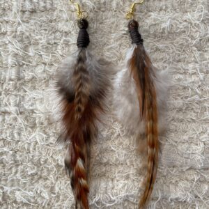 Boucles d'oreille en plume Mi-longues
