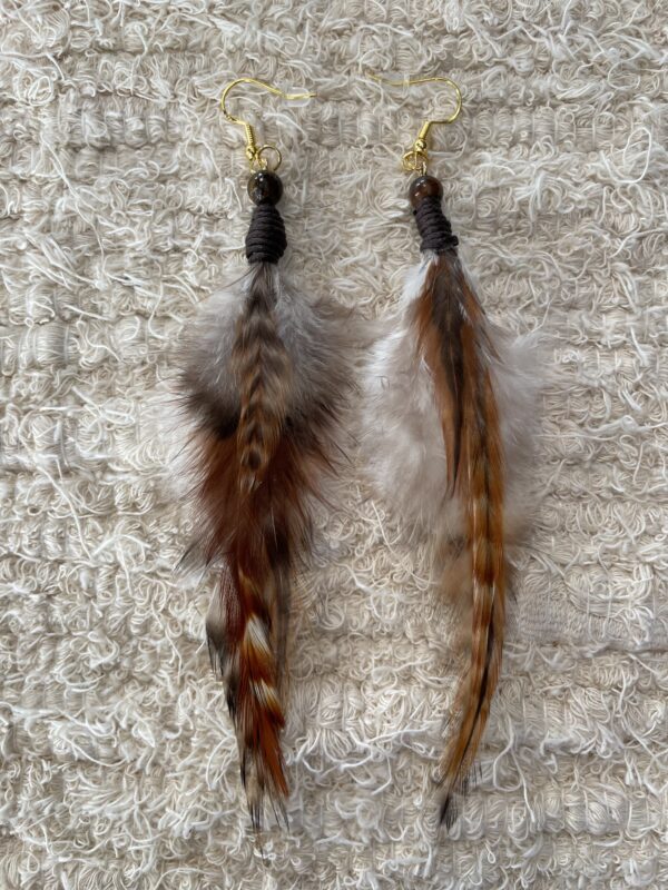 Boucles d'oreille en plume Mi-longues