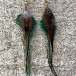 Boucles d'oreille en plume Mi-longues