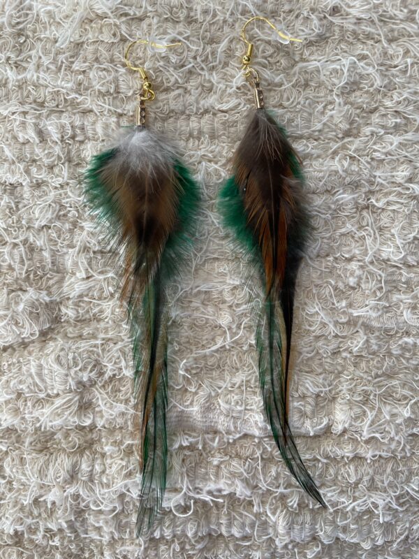 Boucles d'oreille en plume Mi-longues