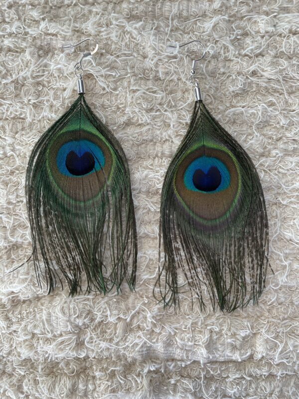 Boucles d'oreille en plume Mi-longues